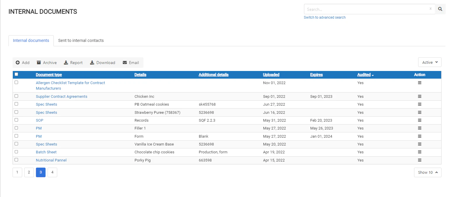 screenshot of Document Compliance Network